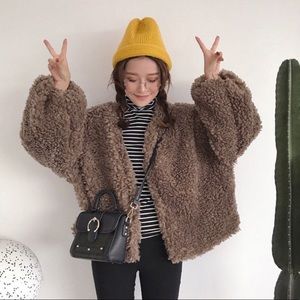 🎄SUPER SALE!🎄CAMEL BROWN FLEECE COAT